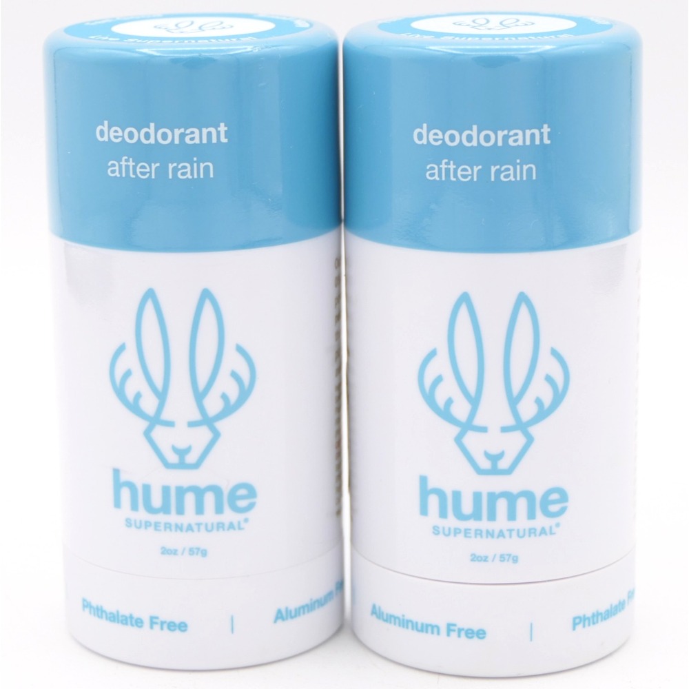 Hume Supernatural Deodorant Stick After Rain Scent 2 Pack 2 oz Ea Plant Powered
